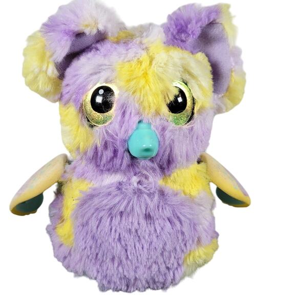 Hatchimals Interactive Plush Toy, Purple Yellow, Eyes Light Up, Works, 7" - Picture 2 of 14